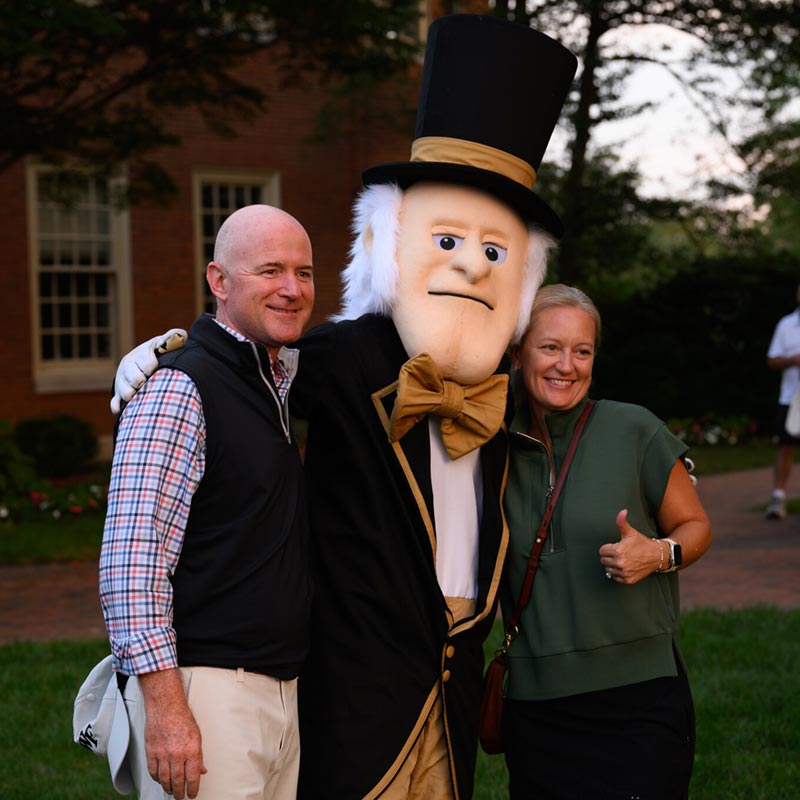 Wake Forest University freshman and their parents and families gather on Hearn Plaza for the New Deacs on the Block Party.